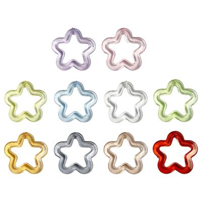 5pcs Acrylic Hollow Flower Charm Colorful Star Pendant for DIY Earring Necklaces Bracelets Jewelry Making Findings Craft