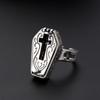 Creative Retro Gothic Skull Cross Open Ring Hinged Skeleton Jewelry Punk Hip Hop Accessories