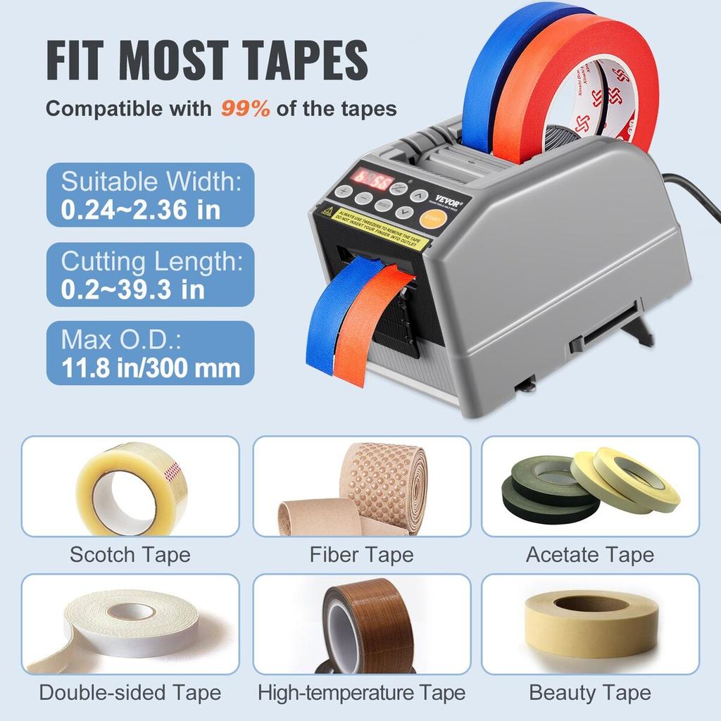 Zcut-9 Automatic Tape Dispenser Adhesive Electric Tape Cutter Packaging Machine Tape Cutting Machine 6-60mm Tape Width