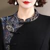 Cheongsam de Estilo Chinês de Primavera 2025 da Mamãe: Vestido Longo Elegante para Mulheres de Meia-Idade