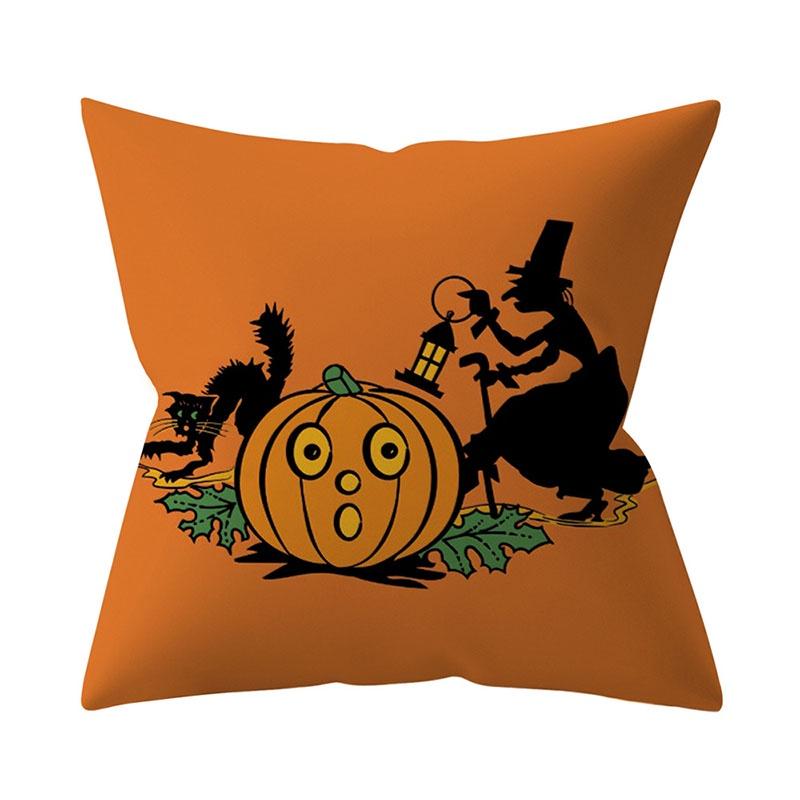 Super Soft Halloween Pumpkin Throw Pillow Case For Cozy Sofa And Festive Home Decor
