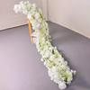 2.4M Artificial Flowers Wedding White Rose Road Guide Decoration Table Runner Flower Row Floral Backdrop Arrangement Arch Decor