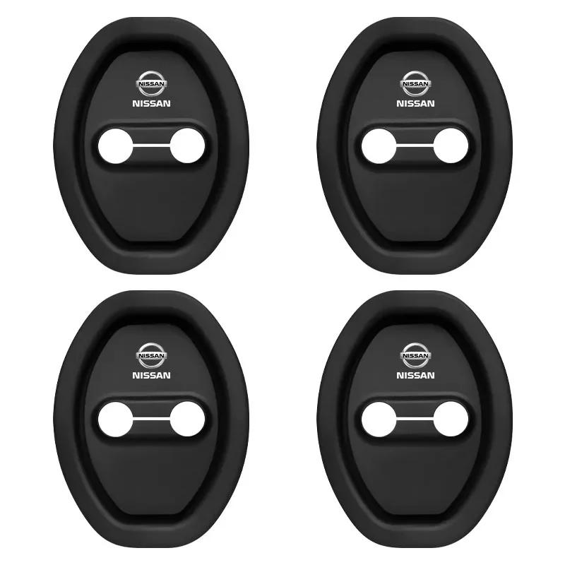 4pcs Silicone Car Door Lock Buckle Protector Cover Accessories For Nissan Nismo Almera Tiida Juke Teana Qashqai 350Z 370Z GTR