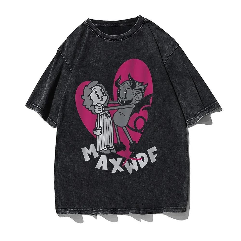 2026 Gothic Bedruckte T-Shirts Sommer Baumwolle Vintage Säurewäsche T-Shirt Tees Hip Hop Streetwear Harajuku Herren T-Shirt Damen Freizeit Oberteile