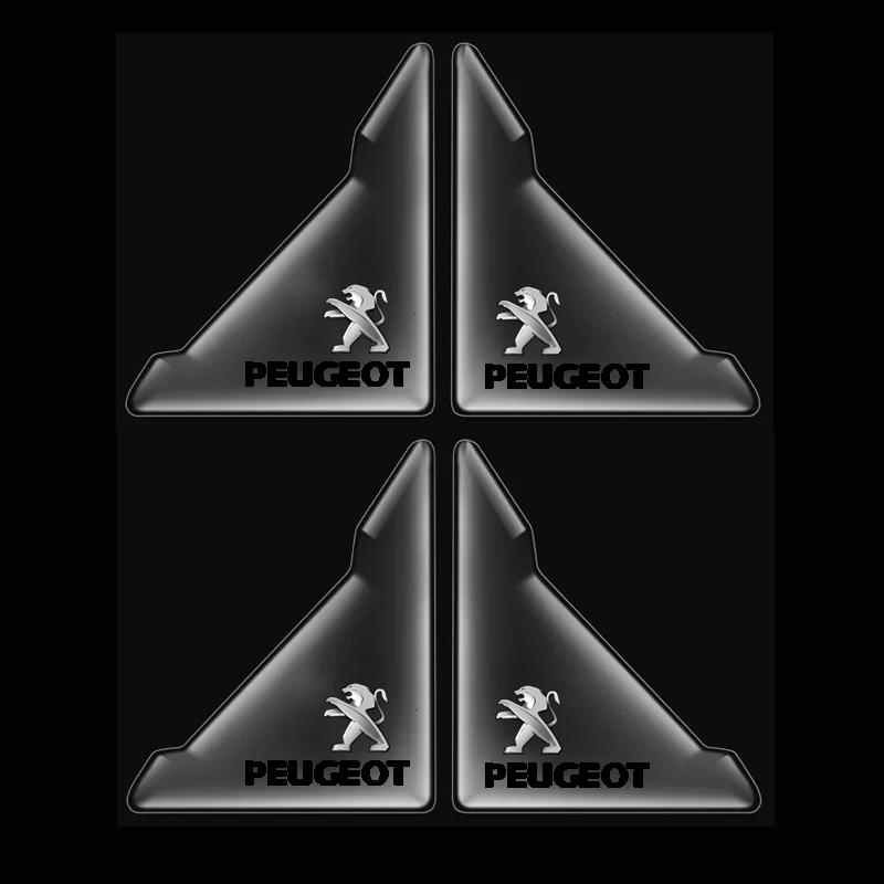 2026 Hot Car Sticker 4PCS Car Door Anti-collision Corner Protectors Stickers Accessories For Peugeot 206 307 308 3008 207 208 40