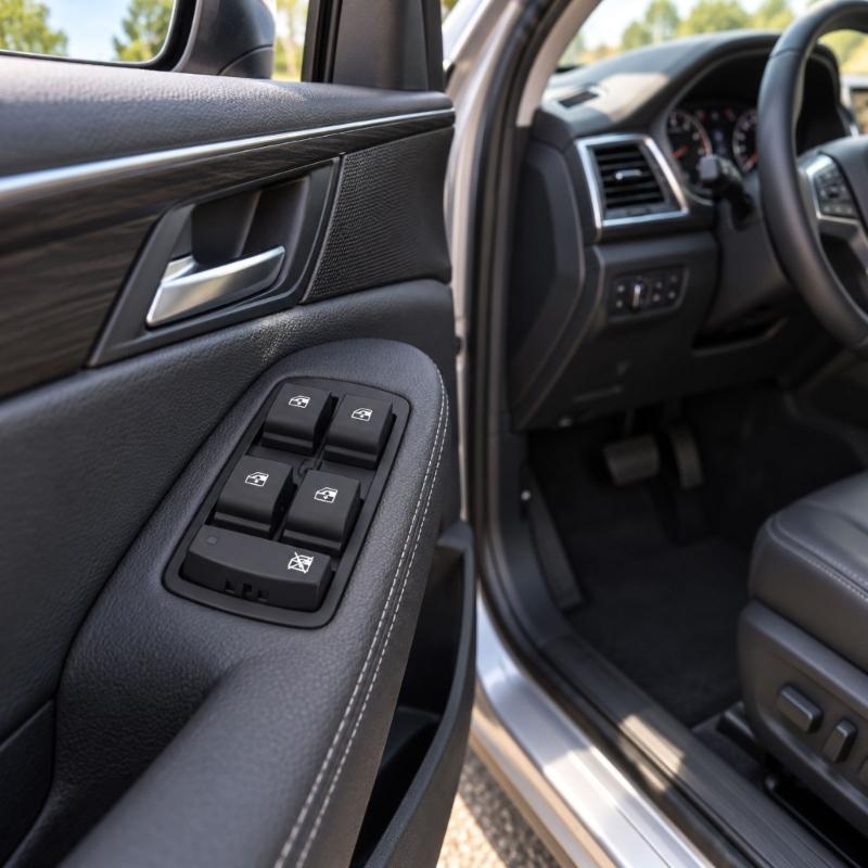 Driver-Side Vehicle Window Control Panel 13305373 208308247 with Four Buttons, Separate Lock Function, Plastic and Metal Construction and Mounting