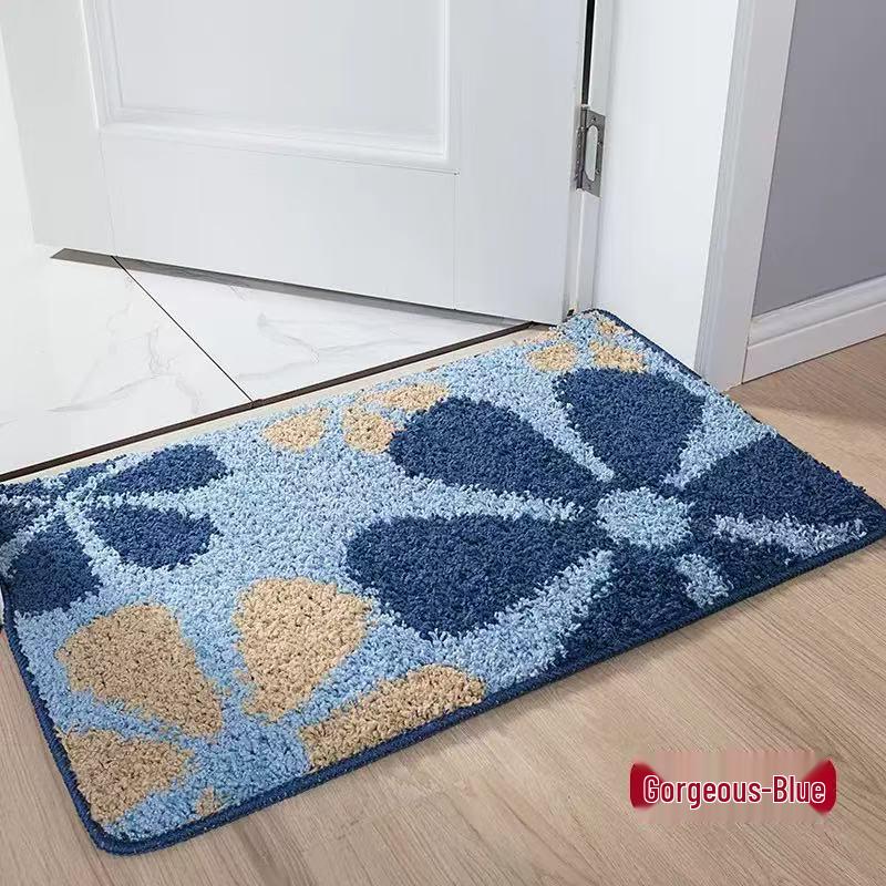 

Chinese Style Non-Slip Bathroom Floor Mat - Dirt-Resistant, Easy-Clean Plaid Design 40x60 cm