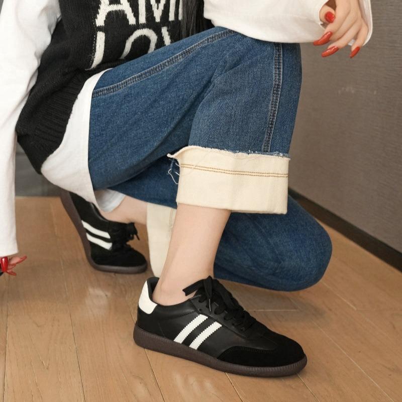 Retro Leather Little White Shoes Women's Spring New Versatile Color Matching Casual Sports Board Shoes Flat Women