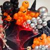 156pcs Halloween Balloons Garland Arch Kit Orange Black Silvery Balloons for Halloween Graduation Party Decorations Supplies
