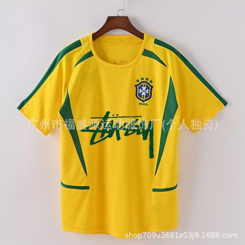 Retro Jersey Brazil Argentina Germany England Portugal Spain Signature Short Sleeved Football