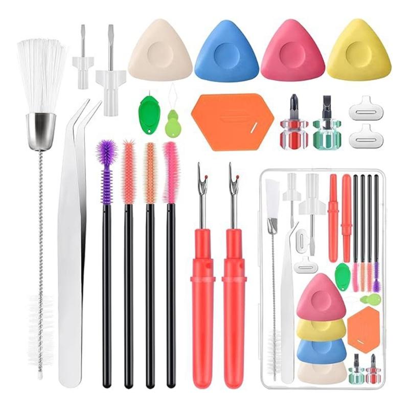 22 шт. Инструмент для ремонта швейной машины с пинцетами, щетками, распарывателем швов и отвертками. Набор инструментов для чистки швейной машины 1