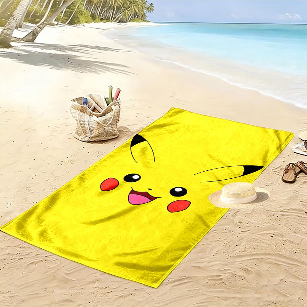 Cute Yellow Character Towel Beach Towel Quick-drying for Travel Outdoor Sports Jogging Beach and Swimming