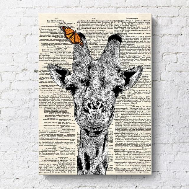 

Современная скандинавская декоративная живопись в крафт-стиле, животное, кошка, волк, жираф, горилла, украшение отеля, холст, картина, настенная художественная печать 21*30cm