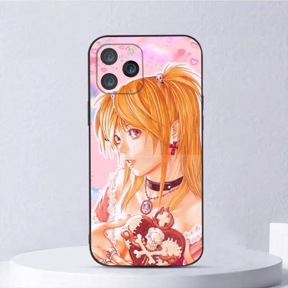 D-Death Misa N-Note Phone Case For iPhone 16,15,14,13,12,11,Plus,Pro Max,XS,X,E,SE,Mini Soft Silicone Black Cover