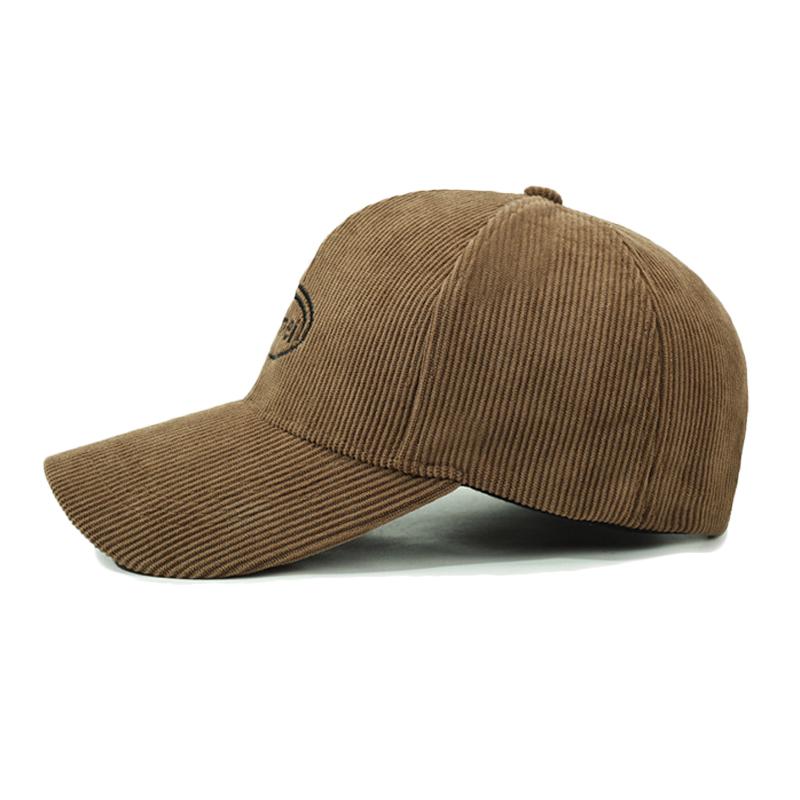 Corduroy Cap Letter Embroidery Baseball Cap for Men Women Outdoor Cap