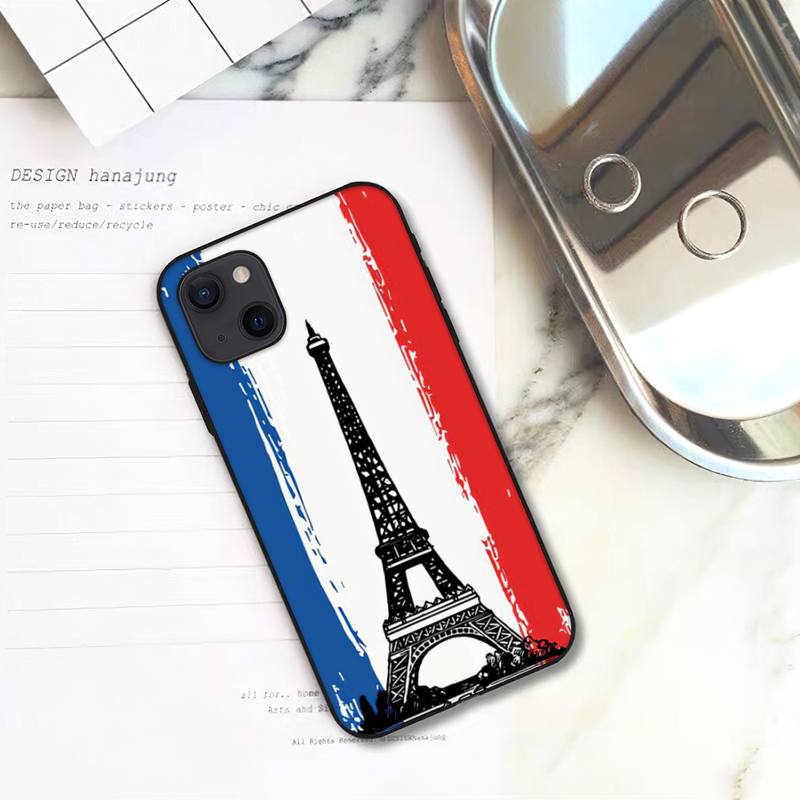 French Flag Phone Case For iPhone 11 12 Mini 13 14 15 Pro XS Max X Plus SE XR Shell
