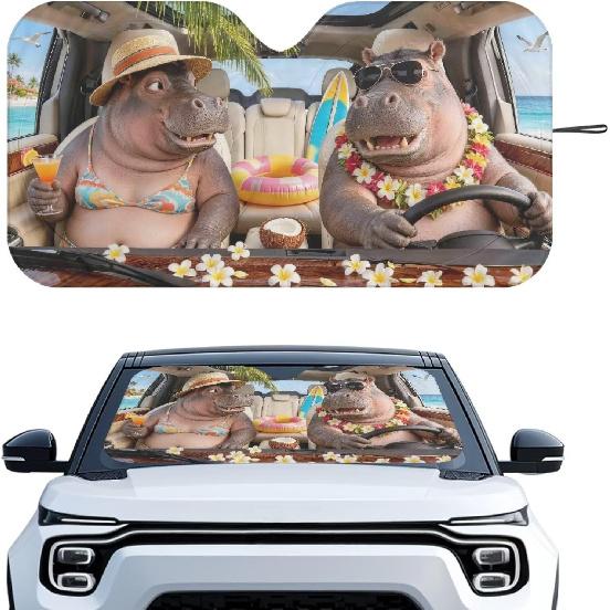 Fashion Cat Car Window Shades Foldable Car Windshield Sunshades Automotive Windshield Sunshades Keep Cool UV Rays Protection for Most Sedan Truck Van