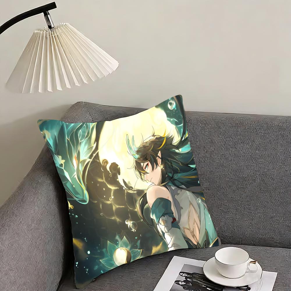 

HHonkai StarR Rail Dan Heng Cushion Cover Pillowcase Ultra Soft Skin Friendly Fabric Cloud Like Comfort Concealed Zipper 30x30cm