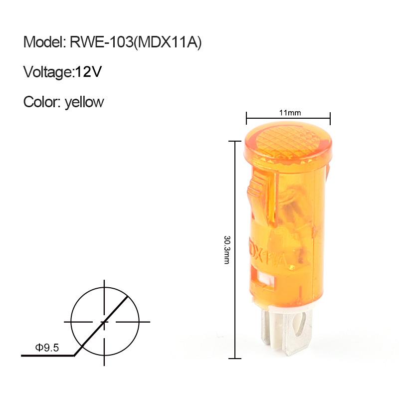 10 pz/Lotto MDX-11A Pannello Lampada Segnale Guida Montaggio su Pannello Indicatore Neon Luci Rosse Verdi Gialle 12V 24V 220V 380V