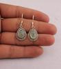 Prehnite Gemstone Solid 925 Sterling Silver Boho Earrings Handmade Jewelry Gift For Her Statement Jewelry