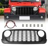 for JK Modified To 24 JL Front Bumper Grille Grill ABS Car Front Bumper Grille Wear Resist Grille Grill Replacement