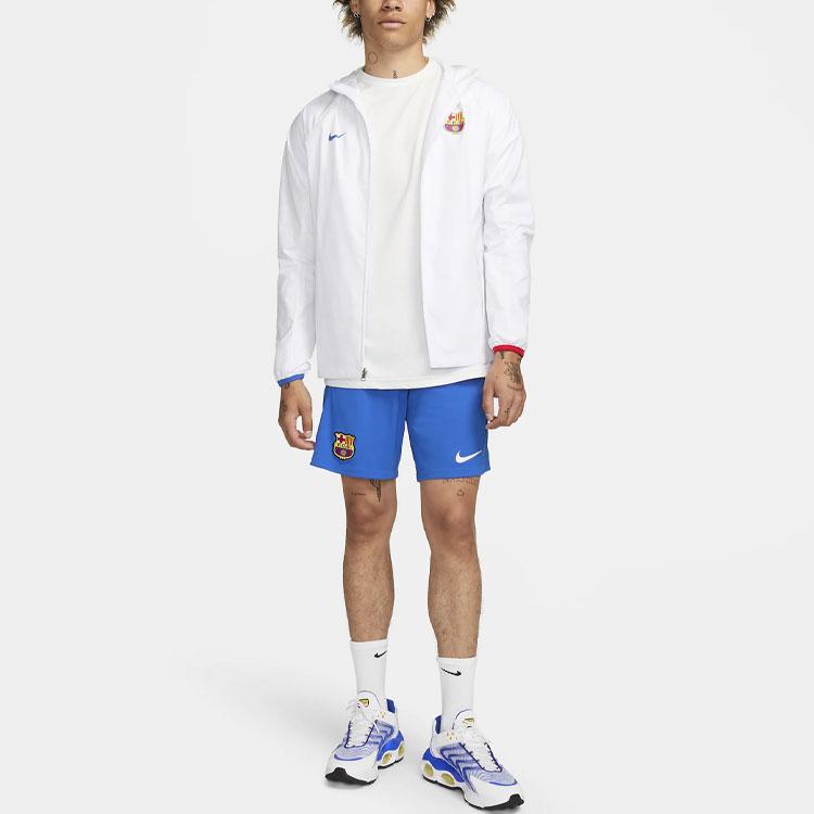 Nike F.C. Barcelona 2023/24 Stadium Away Logo Embroidered Elastic Waist Football Shorts Men Shorts Dark-Blue DX2707-463