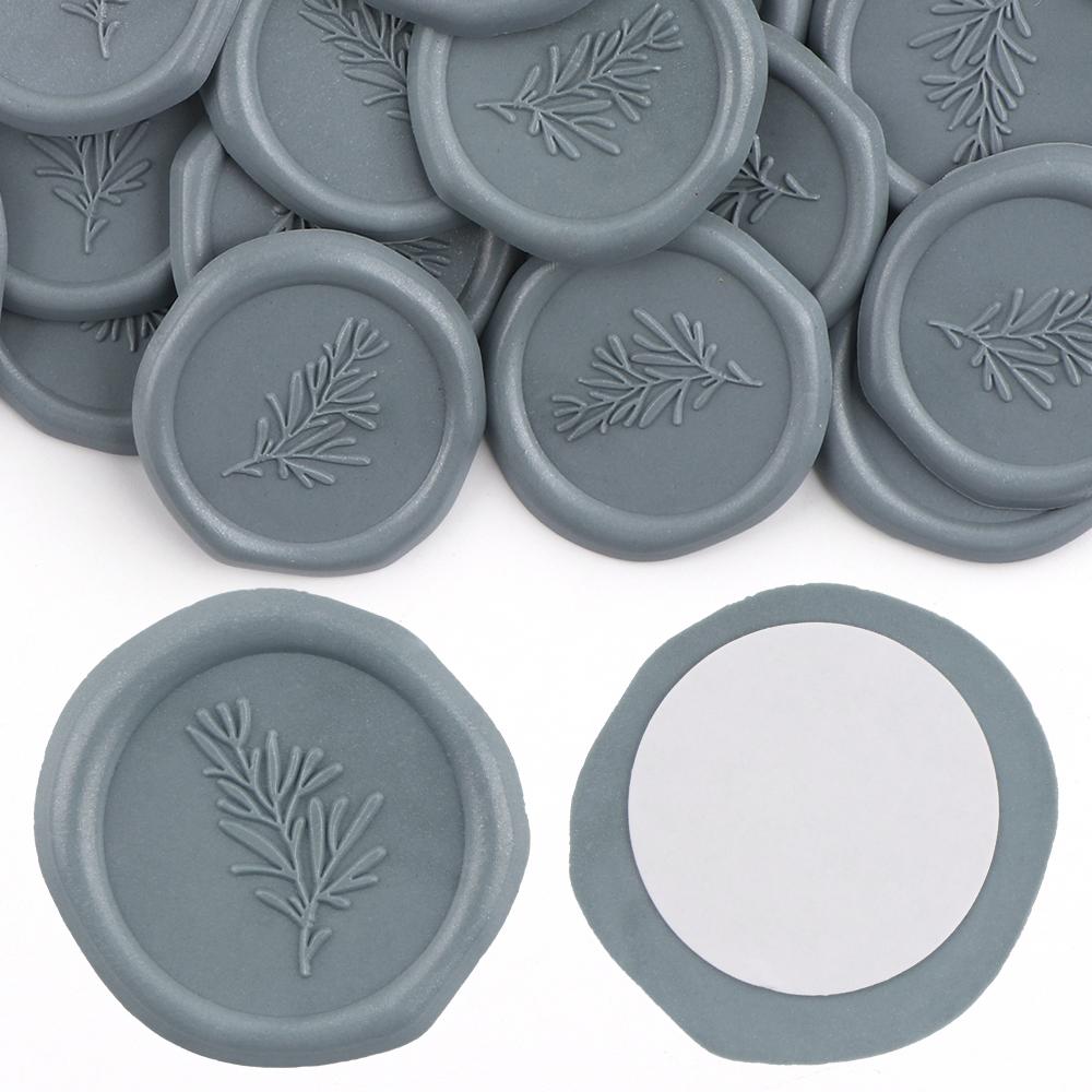 30 Pcs Self Adhesive Olive Branches Stickers 7 Colors Wax Seal Stickers Rosemary Wedding Invitation Envelope Seal Stickers