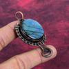 Labradorite Gemstone Pendant Copper Wire Wrapped Jewelry Handmade Unique Pendant