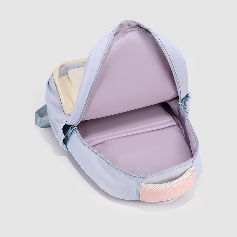 Large Capacity Backpack Color Block Student Schoolbag
