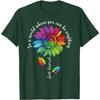 Rainbow Sunflower Be Kind Autism Awareness Graphic Tee Casual Cotton T-Shirt Unisex