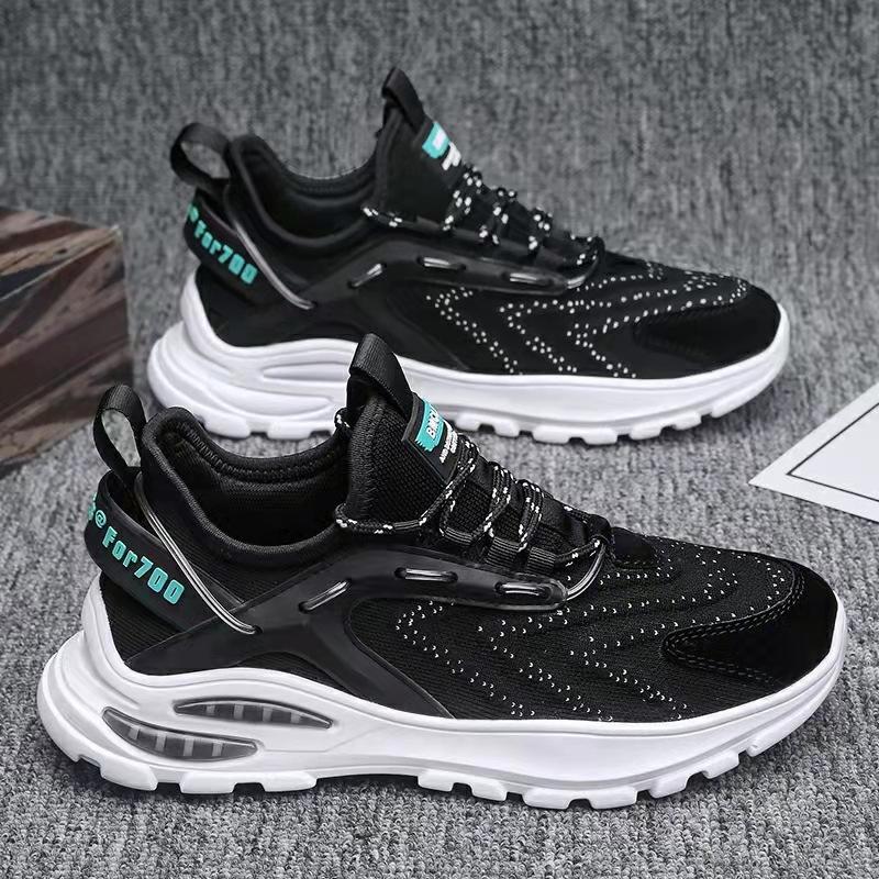 Męskie buty wiosna i jesień nowe buty do biegania tkane metodą flyknit oddychające poduszka powietrzna buty sportowe siatka męskie buty codzienne