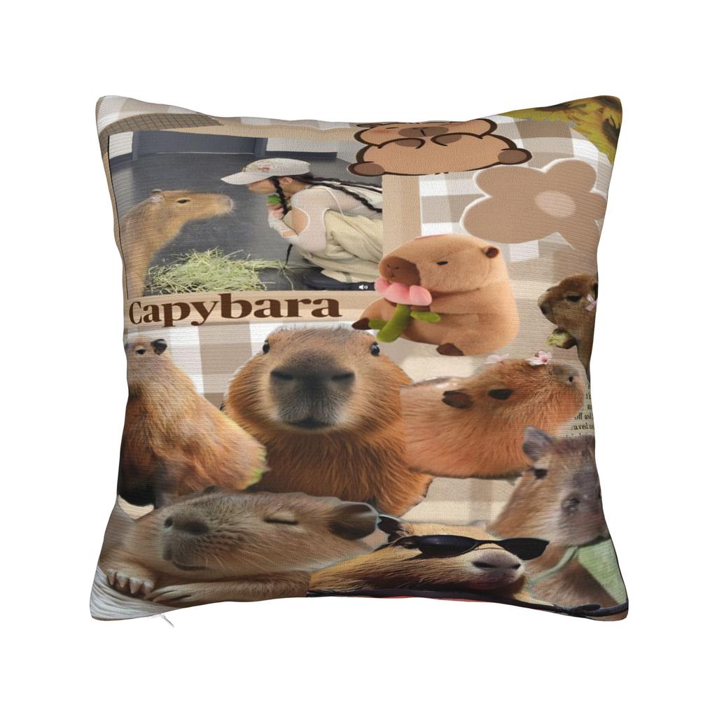 Home Decor Capyeras capybara funny meme Pillowcase Merch Pillow Covers Square Multiple Sizes