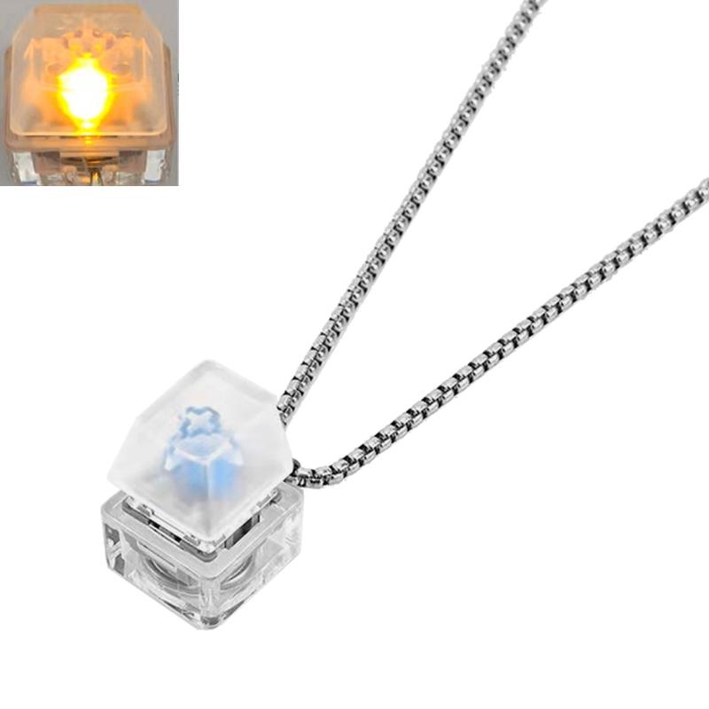 

Креативное подвесное ожерелье Ожерелье-переключатель механической клавиатуры Ожерелье с кнопкой со светодиодной подсветкой Игрушка для снятия стресса при аутизме