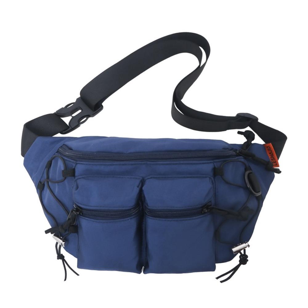 Y2k Men Waist Bag Large Capacity Sports Fanny Pack Simple Multi-pocket Chest Bag  Women