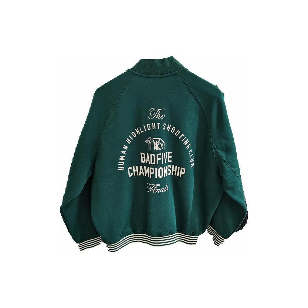 Li Ning Badfive Series Letter Print Solid Color Baseball Jacket Men Jackets Green AJDT045-1