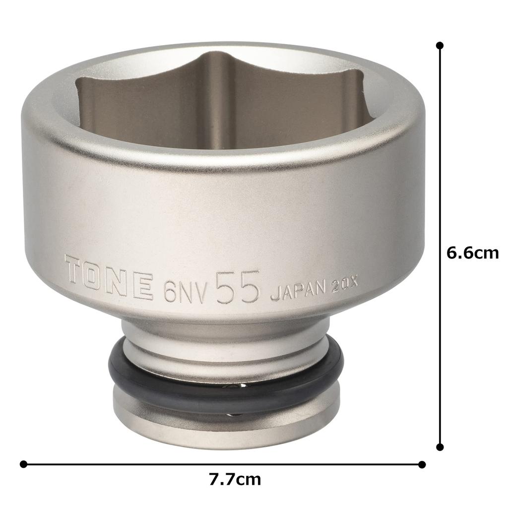 TONE Impact 55mm Width Socket, 6NV-55, 19.0mm (3/4") Drive,