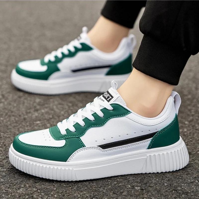 Fashion Fashion Leather Men Casual Shoes Lightweight Running Shoes Platform White Sneakers Outdoor Breathable Sport Shoes Shoes