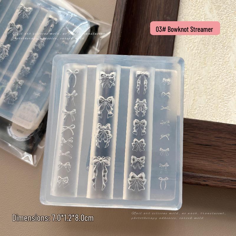 Silicone Mold for 3D Bow & Ribbon Nail Art Embossing