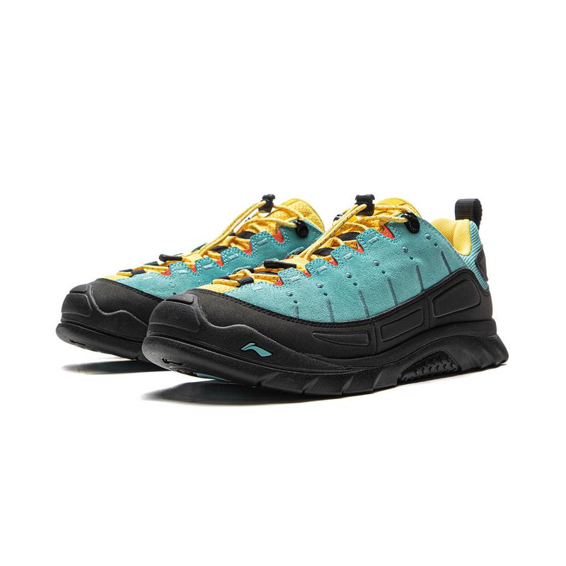 New LiNing CF Tracing, Forest Grace Cushioning, Abrasion Resistant Grip Low Top Hiking Shoes Unisex Blue Black AHTV029-1