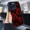 Romantic Red Rose Phone Case For iPhone 17 16 15 14 13 12 11 Pro Max For iPhone 16 15 14 7 8 Plus XS XR X Silicone Bumper Cover