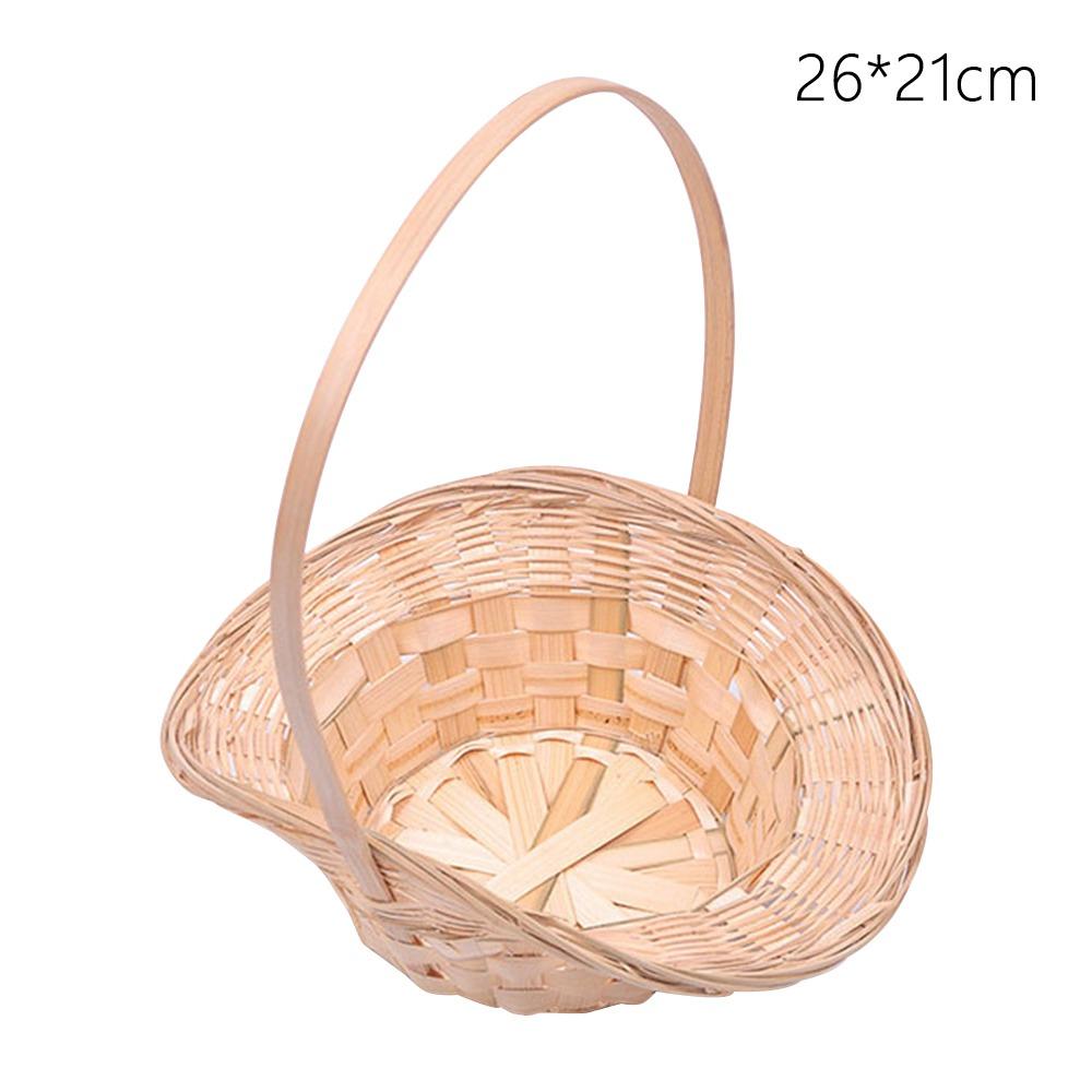 

Beautiful Hand Made Storage Baskets Handheld Shopping Storage Hamper Basket For Plant Home Wedding 26*21cm