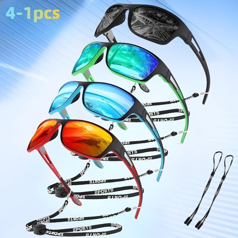 4pcs Sports Glasses Anti UV&anti Glare Suitable for Cycling Driving Fishing Golf Outdoor Activities Unisex
