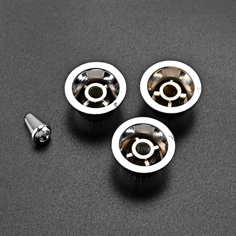 3Pcs Guitar Knobs Amber Top Hat Knobs Guitar Speed Control Knobs Volume Tone Control Knobs Fits 4.5mm/0.18" Rotary Shaft