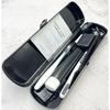 Portable Orthodontic Oral Care Kit for Braces Interdental Brush Dental Wax Dental Floss Toothbrush Cleaning Kit Black