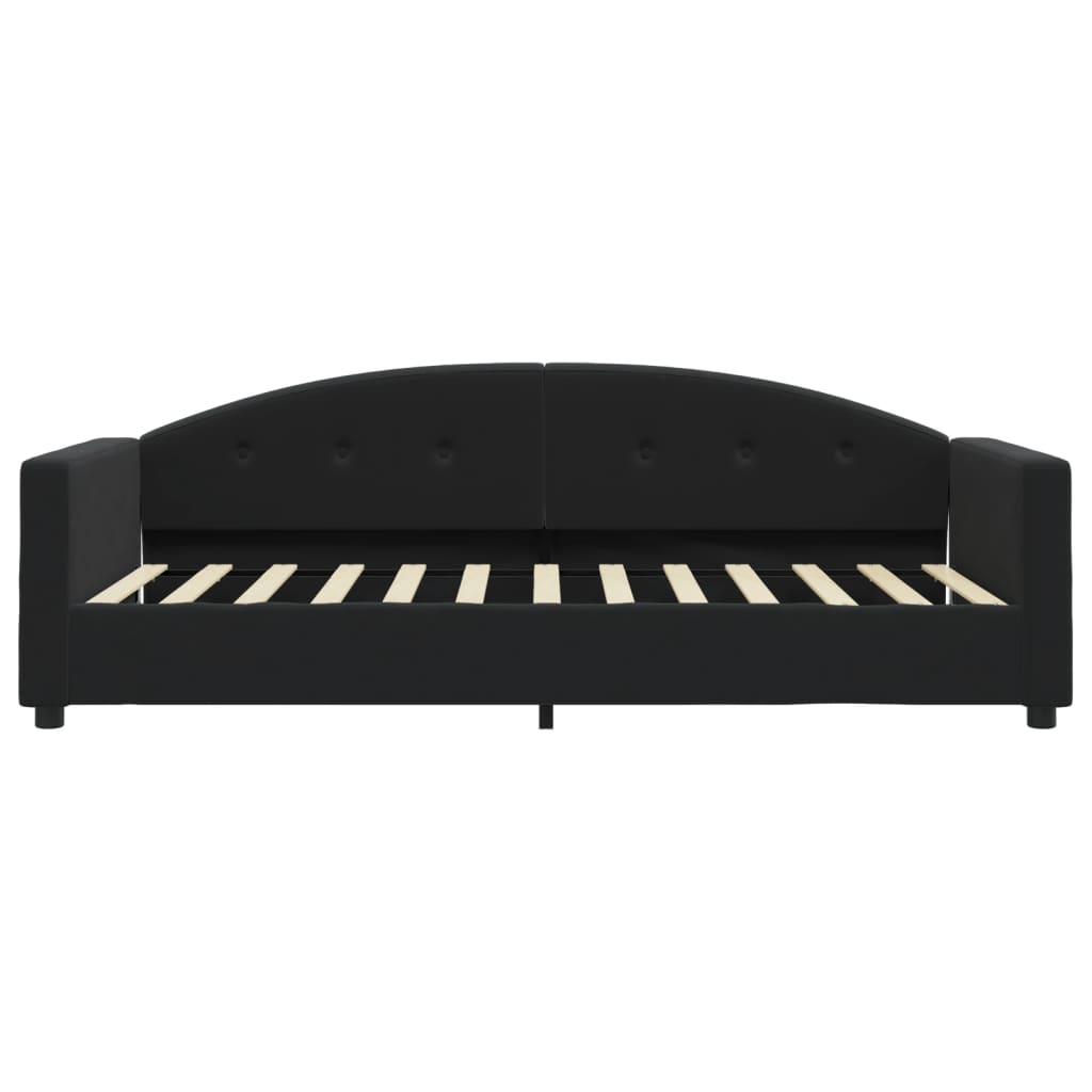 Vidaxl Sofa with Sleeping Function, Black, 90X200 Cm, Upholstered In Velvet