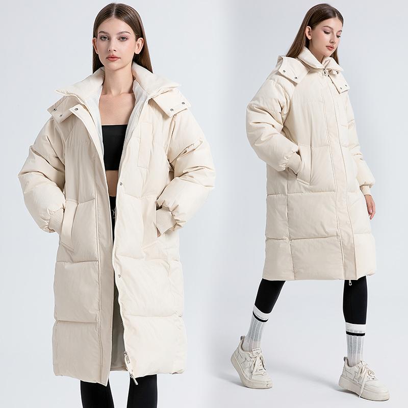 Herbst Winter Warme Parka Frauen Einfarbig Lose Lange Mit Kapuze Mantel Jacken Outwear M-XXXL