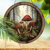2D flat hanging decorative signs,nterior wall or door decoration, garden decoration,the pattern is red mushroom forest,a housewarming gift for friends