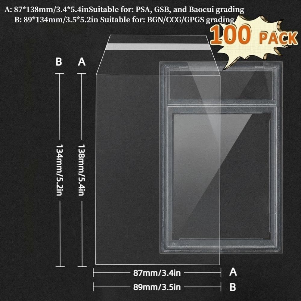100 Sheets Strong PSA BGS Card Brick Film Waterproof Score Card Protective Film  For Card Box