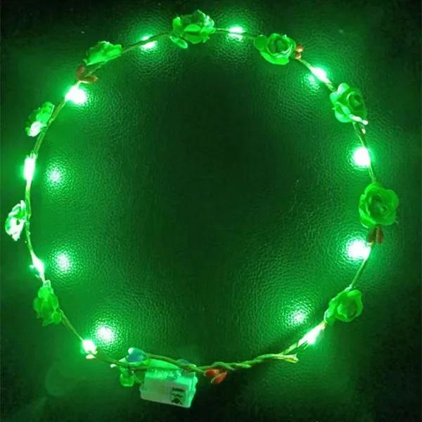 10-50PCS LED Flower Headdress Garland Shine Lights Decoration for Halloween Christmas Party Music Festival Festival Headdress