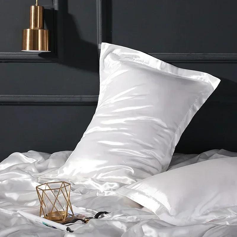Luxury Blending Mulberry Silk Pillowcase Satin Soft Silky Two-sided Pillow Case Skin Beauty Skin Friendly Pillow Cover Solid